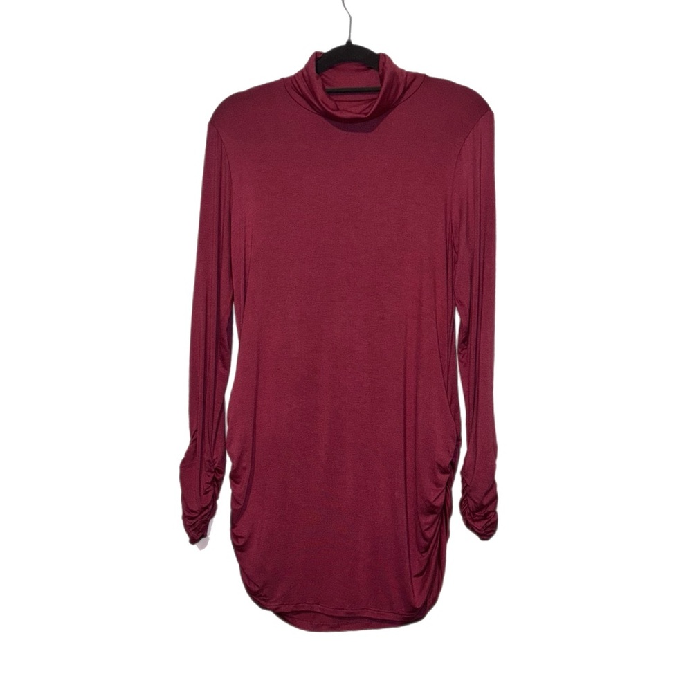 Turtleneck Neck with rouching on the sleeves and down the sides NWOT